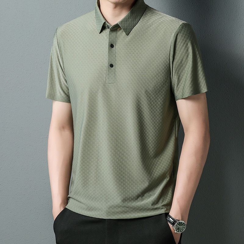 Seamless Short Sleeve Men's Solid Color