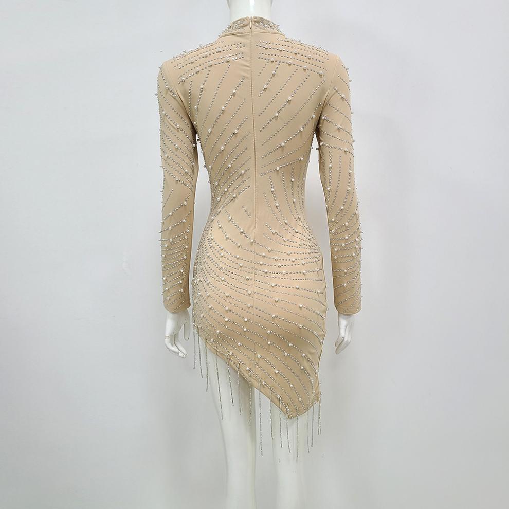 Rhinestone Stretch Party Dress