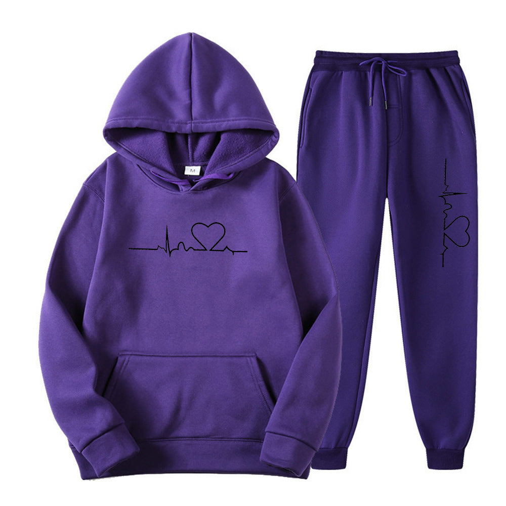 Unisex Fleece-lined Sweater Suit Hoodie