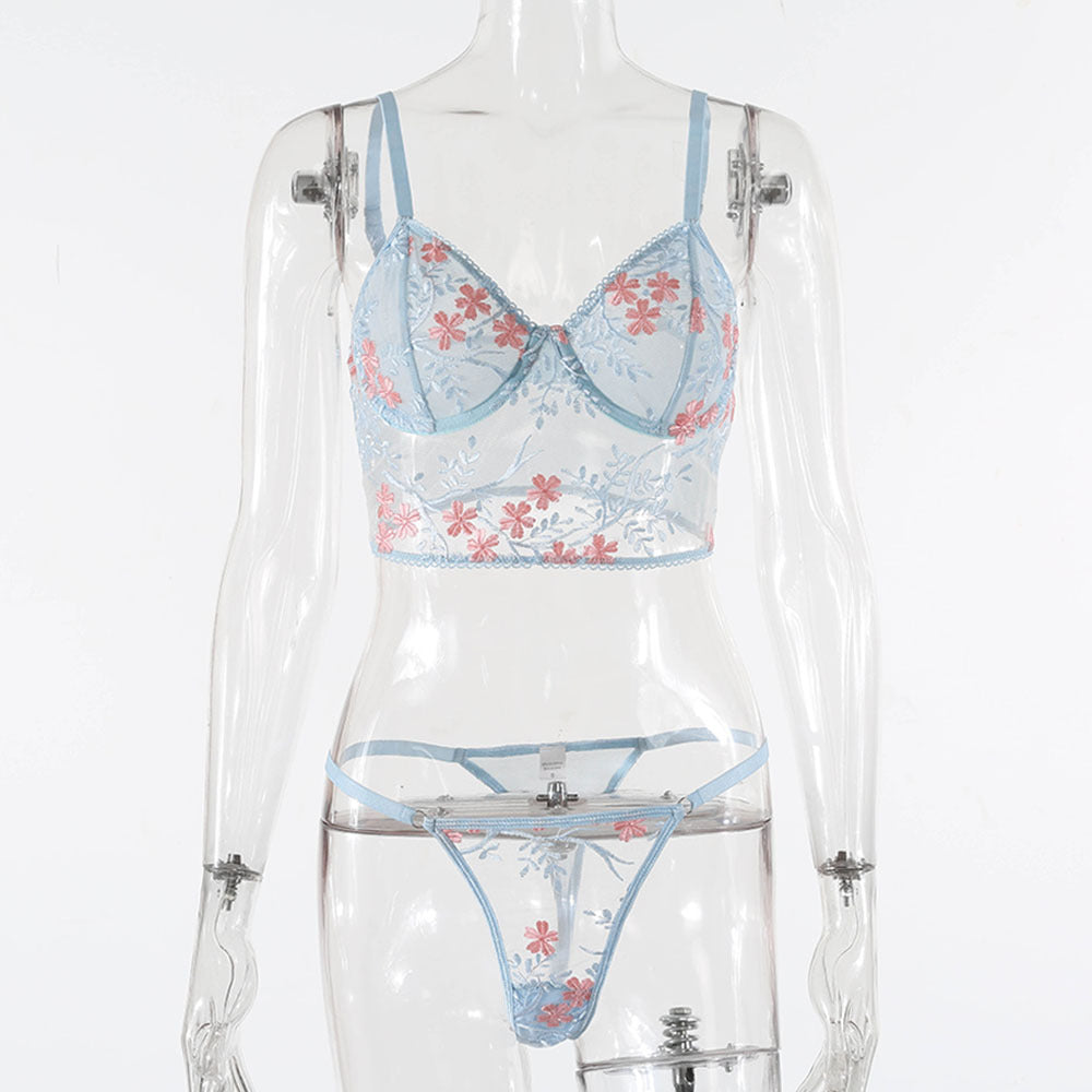 Cute Embroidered Sexy Lingerie Set