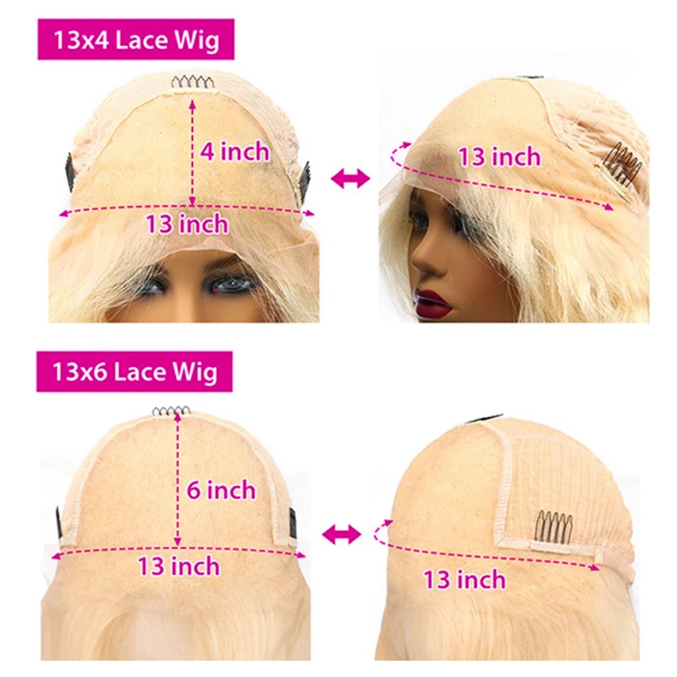 613 Blonde Straight Human Hair Lace Frontal Wig
