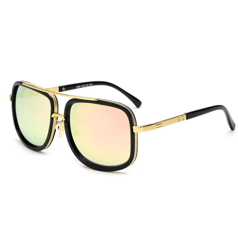 Men Square Metal Sunglasses
