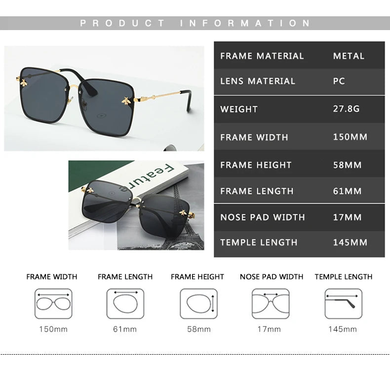 Fashion Oversize Square Sunglasses