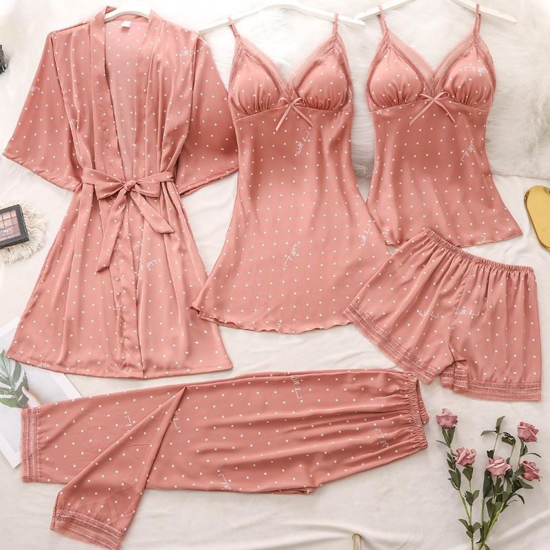 Sexy Lady Women Satin Short KimonoRobe Pajamas Bathrobe Print Floral Sleepwear