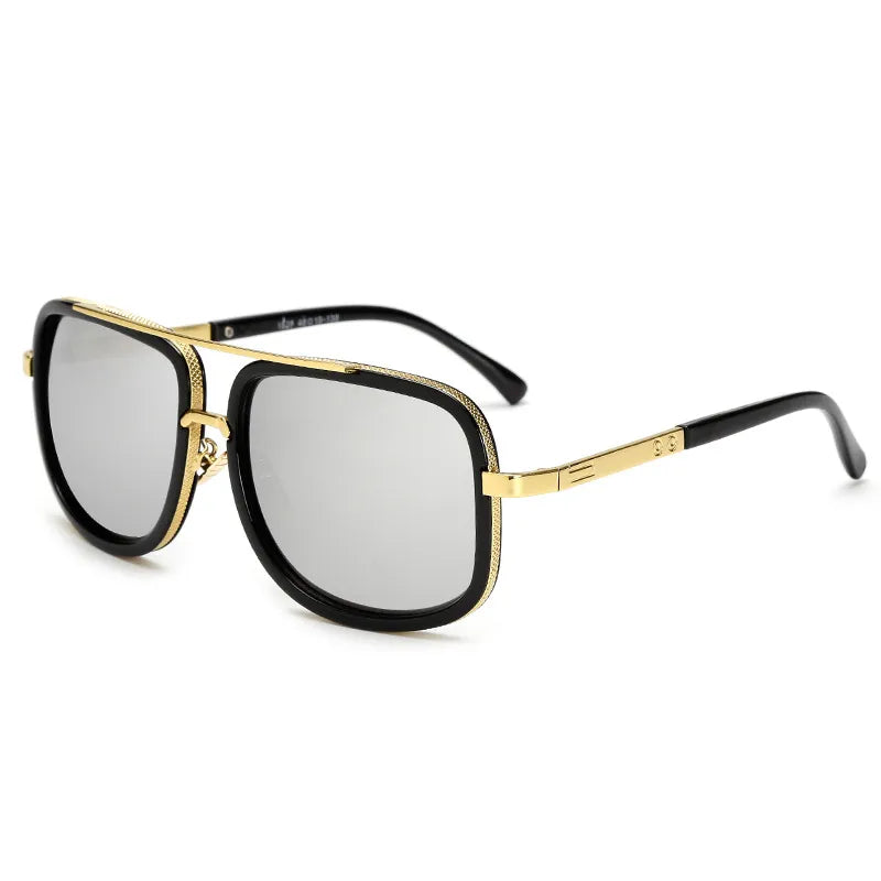 Men Square Metal Sunglasses