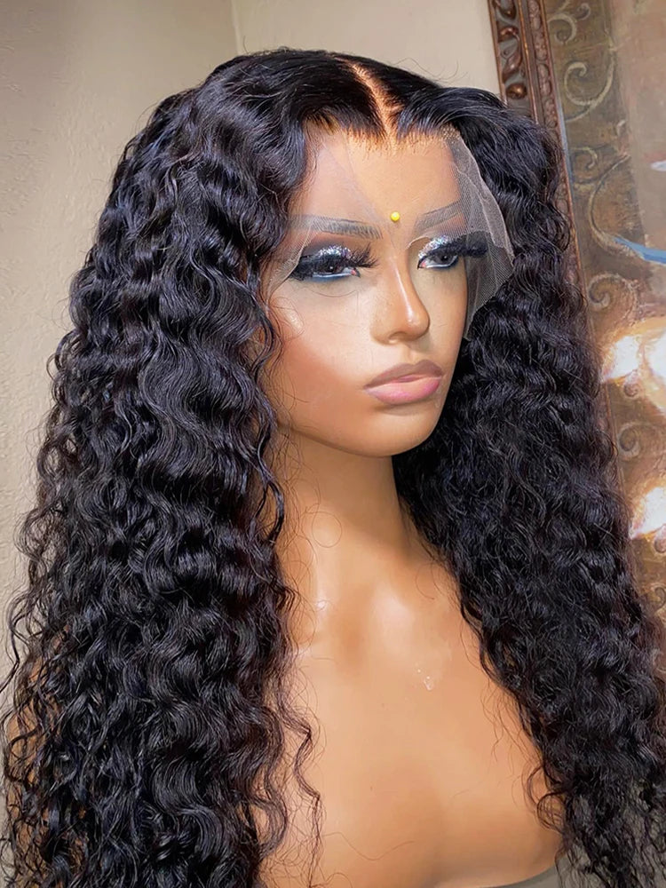 Brazilian Deep Wave HD Lace Frontal Wig Human Hair Pre Plucked