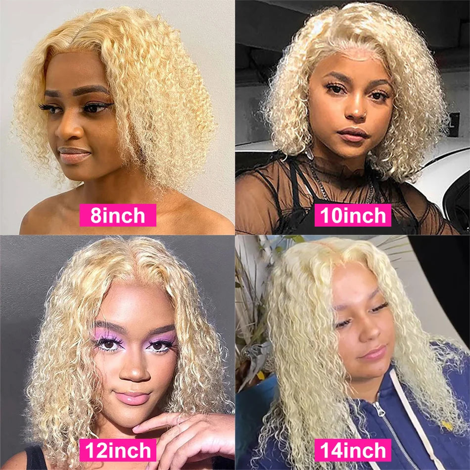 613 Blonde Bob Lace Front Human Hair Wig Preplucked