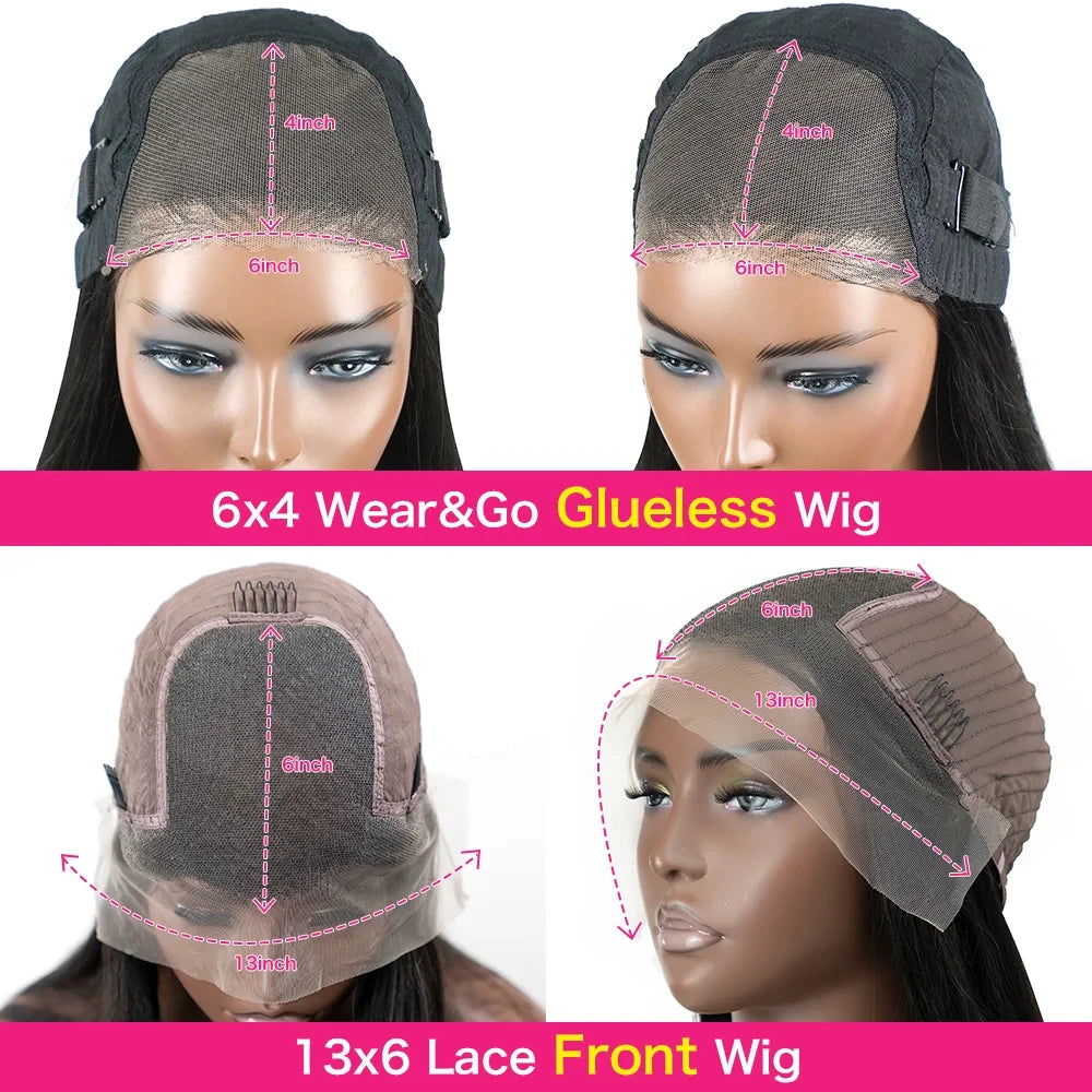 Glueless Straight HD Lace Wig Ready To Go Human Hair Pre plucked