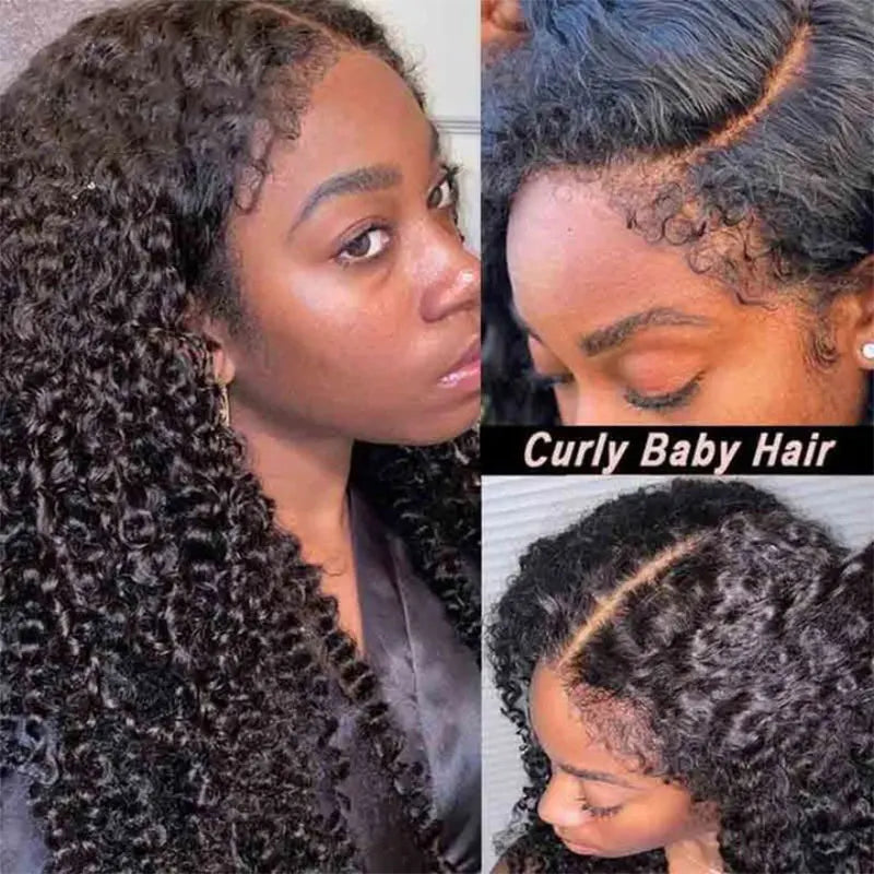 Human Lace Wig Kinky Curly Remy Brazilian Hair