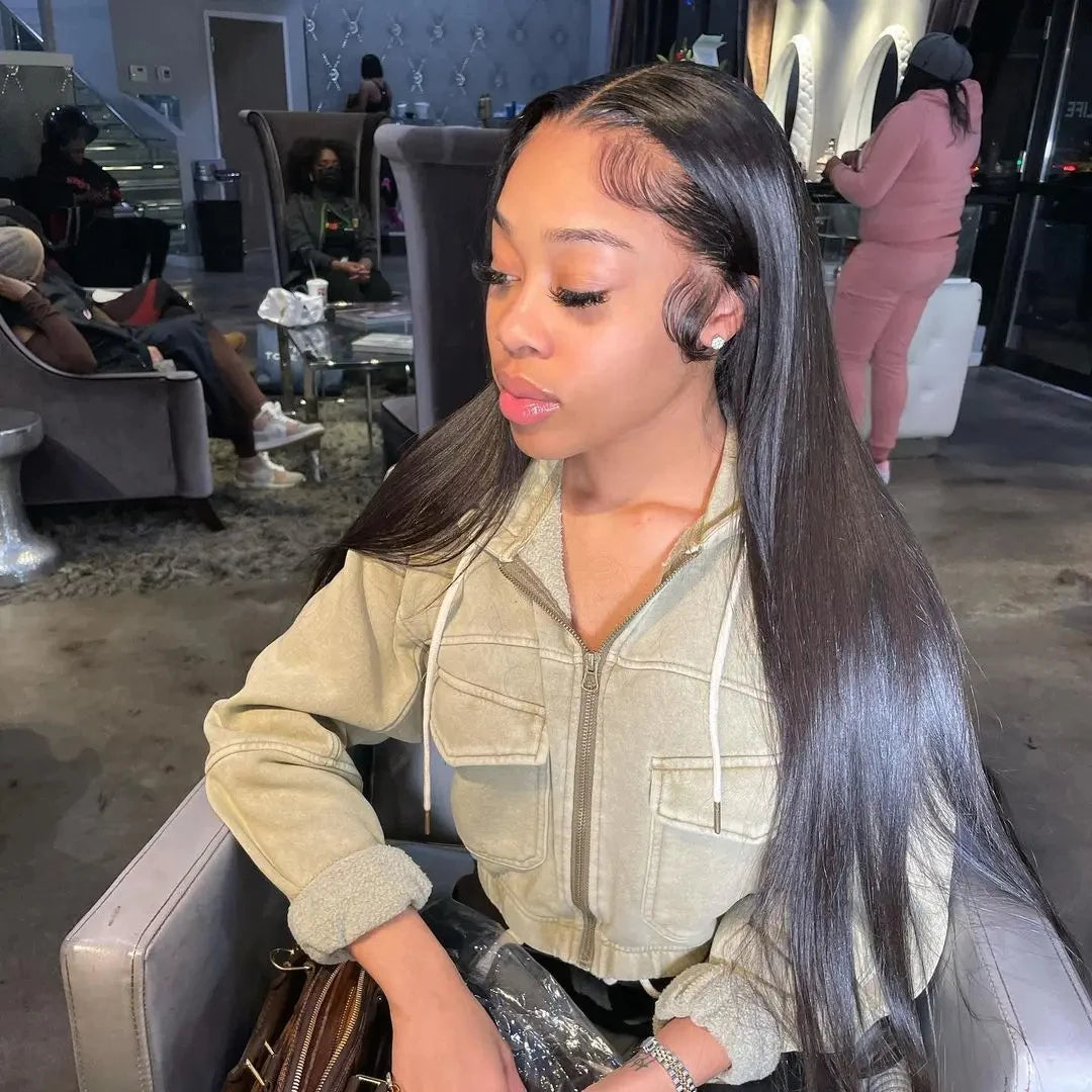 Glueless Straight HD Lace Wig Ready To Go Human Hair Pre plucked