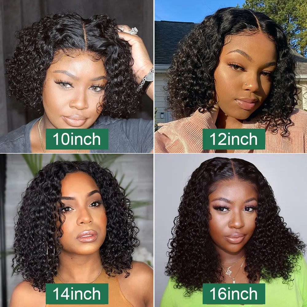 Bob Lace Frontal Wig Human Hair 13x4 Deep Wave