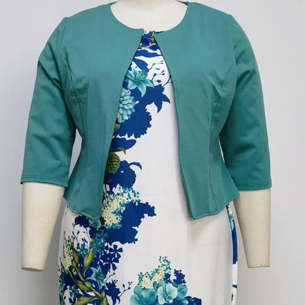 Two Piece Women Dress And Blazer Set