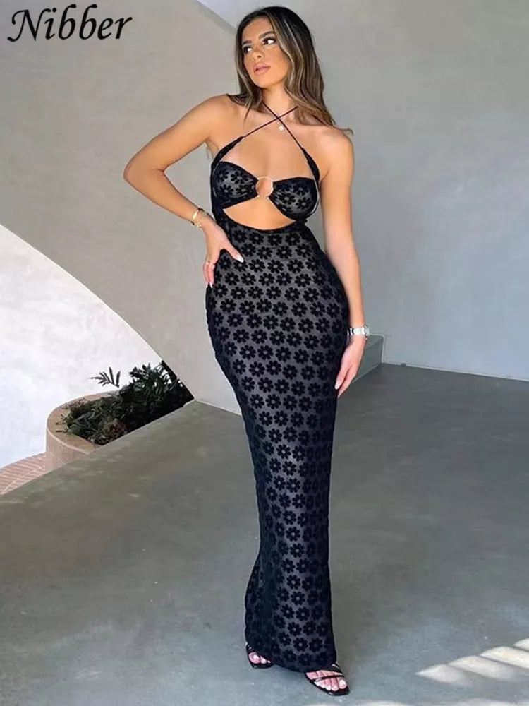 Nibber Maxi Dress Sexy Hollow