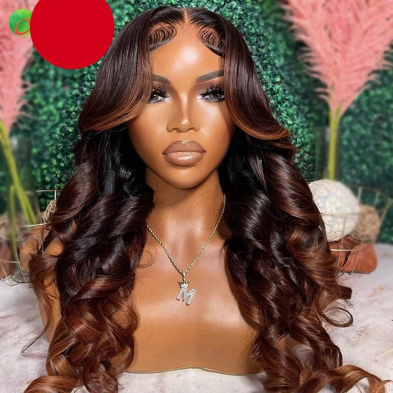 Ombre Ginger HD Transparent Lace Frontal Wig Loose Wave