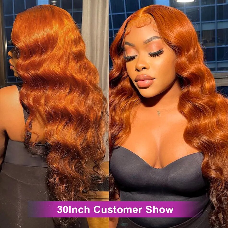 Ginger Orange HD Lace Front Wig Human Hair Body Wave
