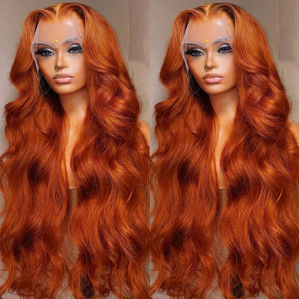 Ginger Orange HD Lace Front Wig Human Hair Body Wave