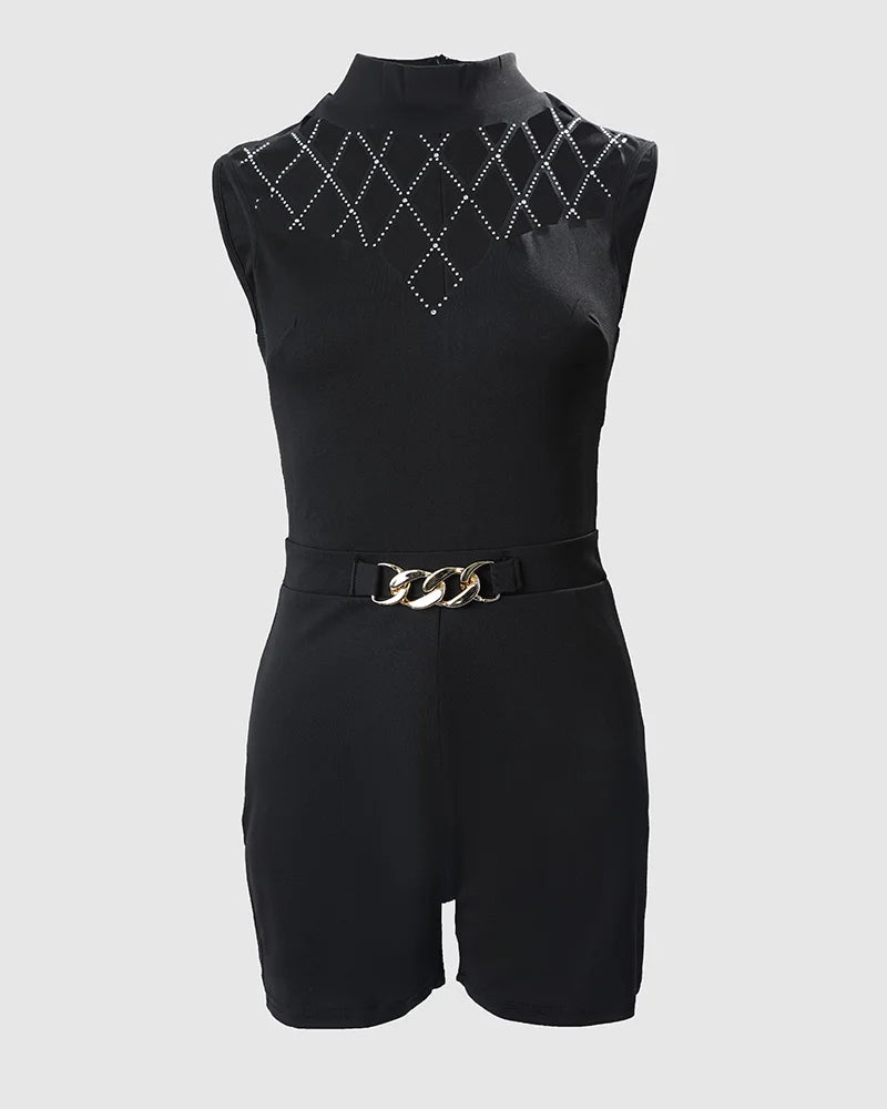 Fashion Rhinestone Elegant Romper