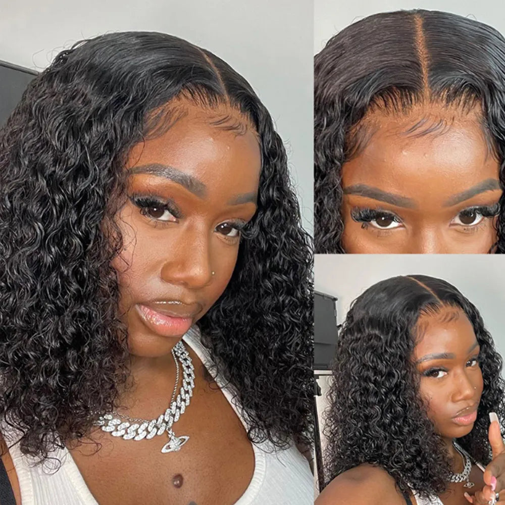Bob Lace Frontal Wig Human Hair 13x4 Deep Wave