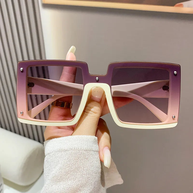 New Oversize Square Retro Gradient Sunglasses