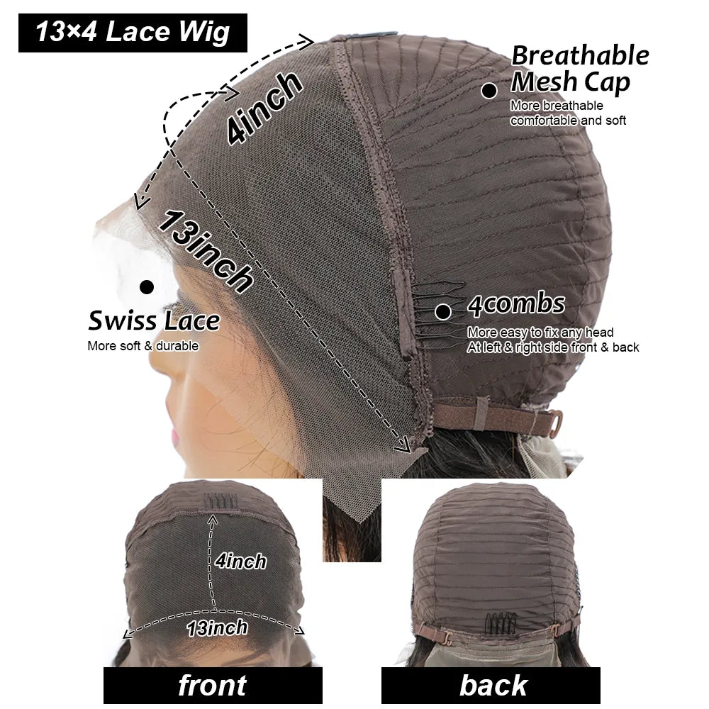 Bob Lace Frontal Wig Human Hair 13x4 Deep Wave