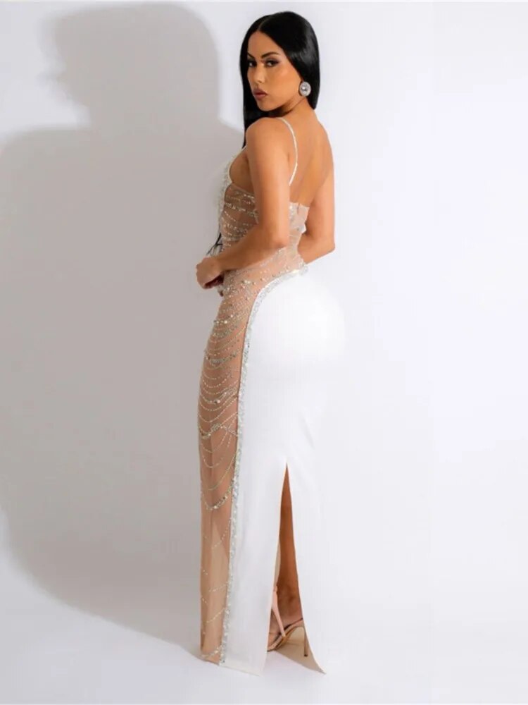 One Shoulder Maxi Evening Dress
