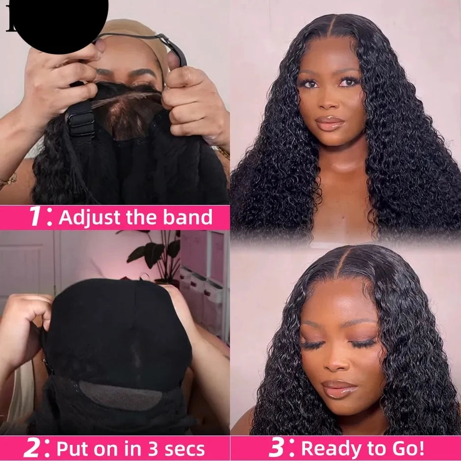 Wear Go Wig Pre Cut Mongolian Kinky Curly HD Lace Human Wig