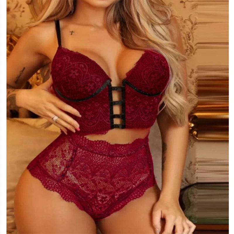High Waist Panty Lace Underwear Set