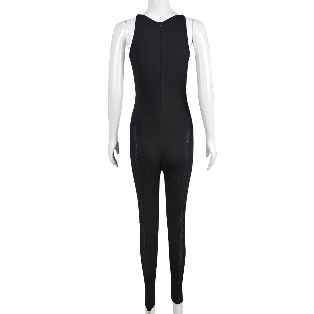 Women Rhinestones Jumpsuit