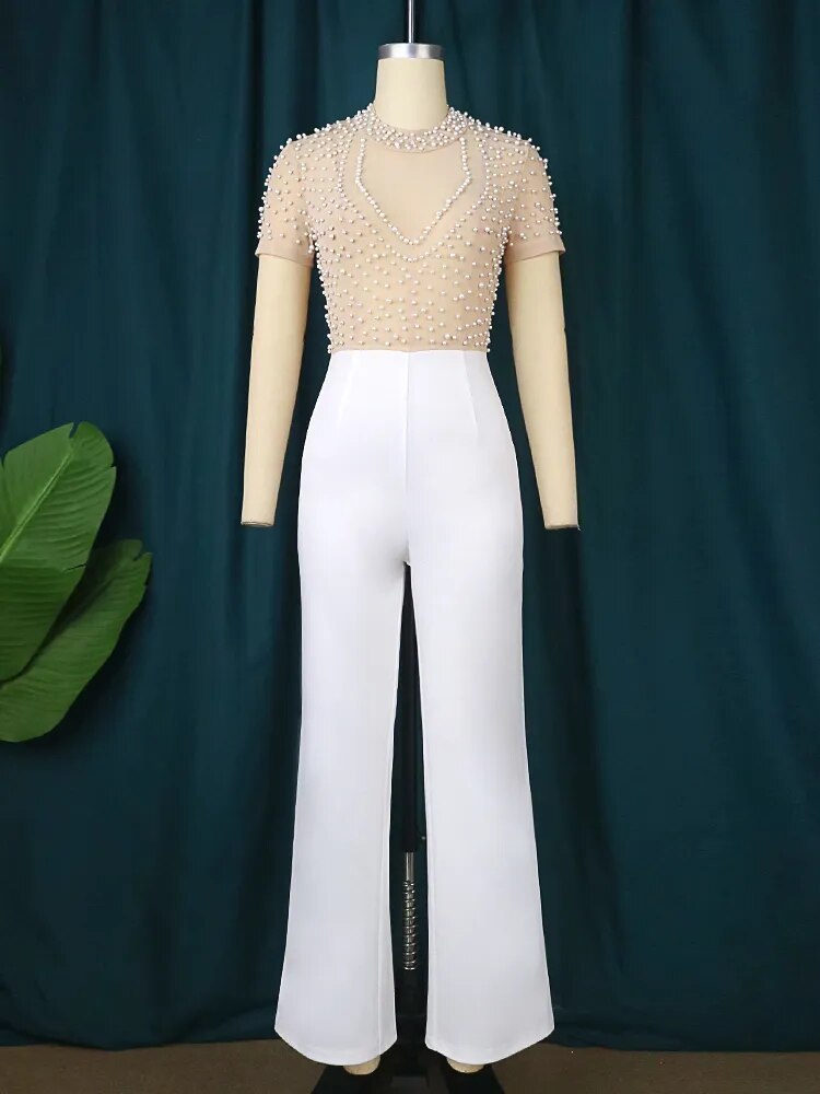 Women Jumpsuit See Through Sexy Wide Leg