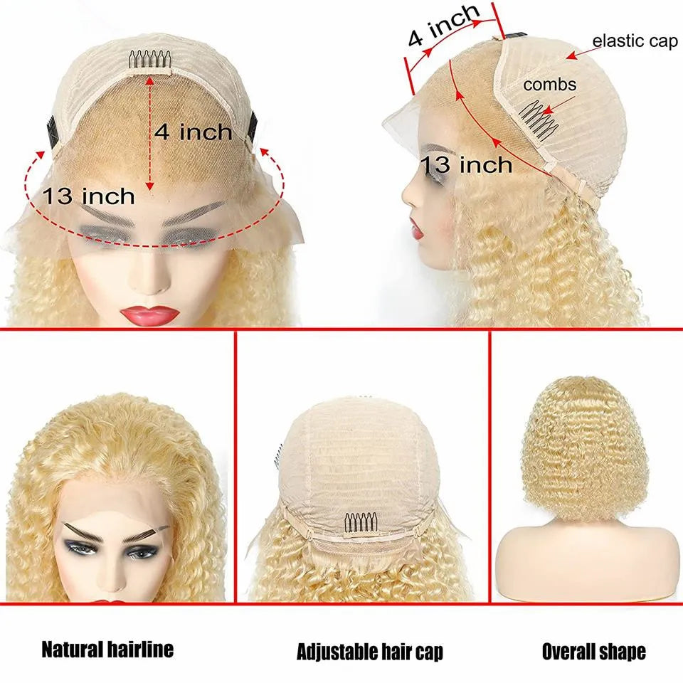 613 Blonde Bob Lace Front Human Hair Wig Preplucked