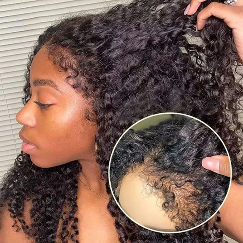 Human Lace Wig Kinky Curly Remy Brazilian Hair