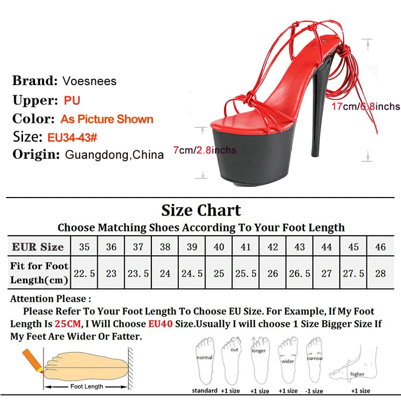 Ankle Lace-up Runway Women Platform Exotic Nightclub Sandals