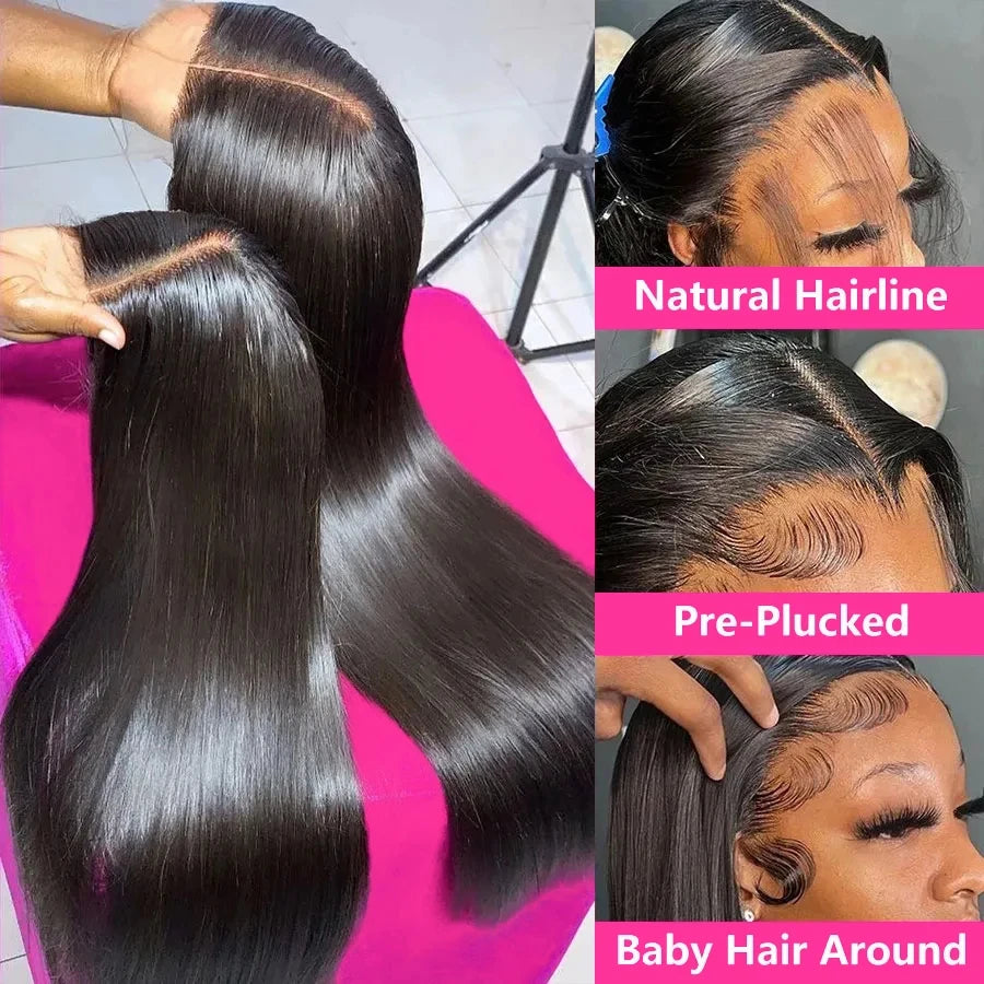 Glueless Straight HD Lace Wig Ready To Go Human Hair Pre plucked