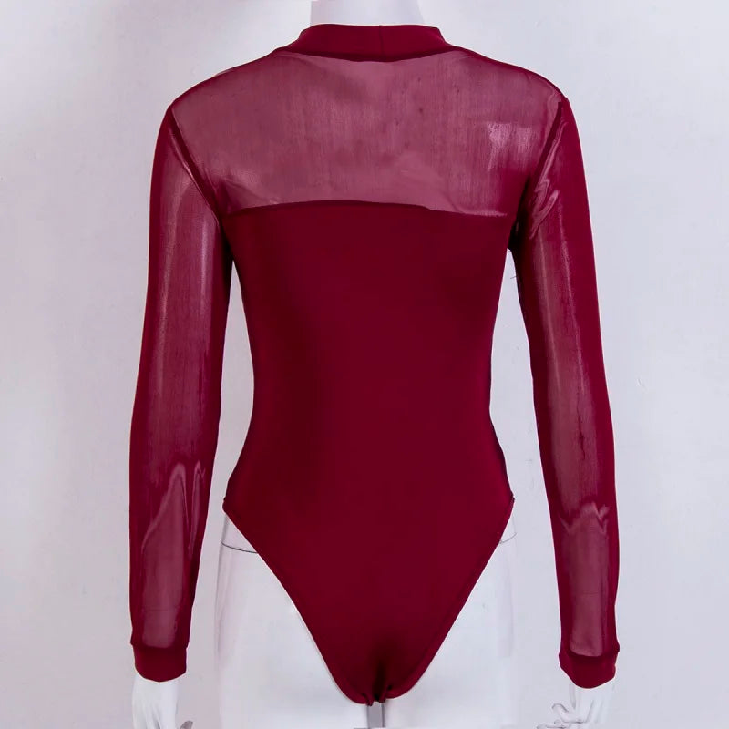 Women Bow Tie Bodysuit