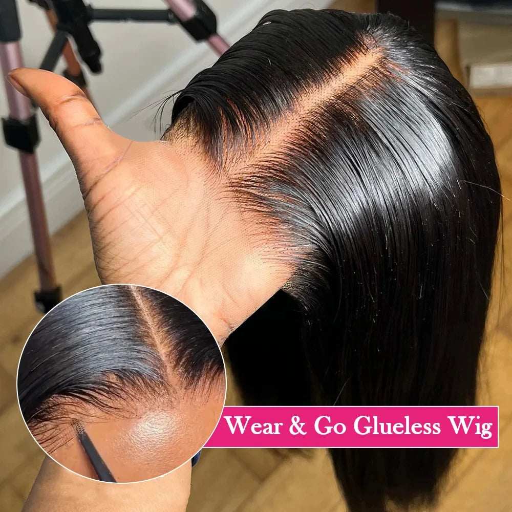 Glueless Straight HD Lace Wig Ready To Go Human Hair Pre plucked