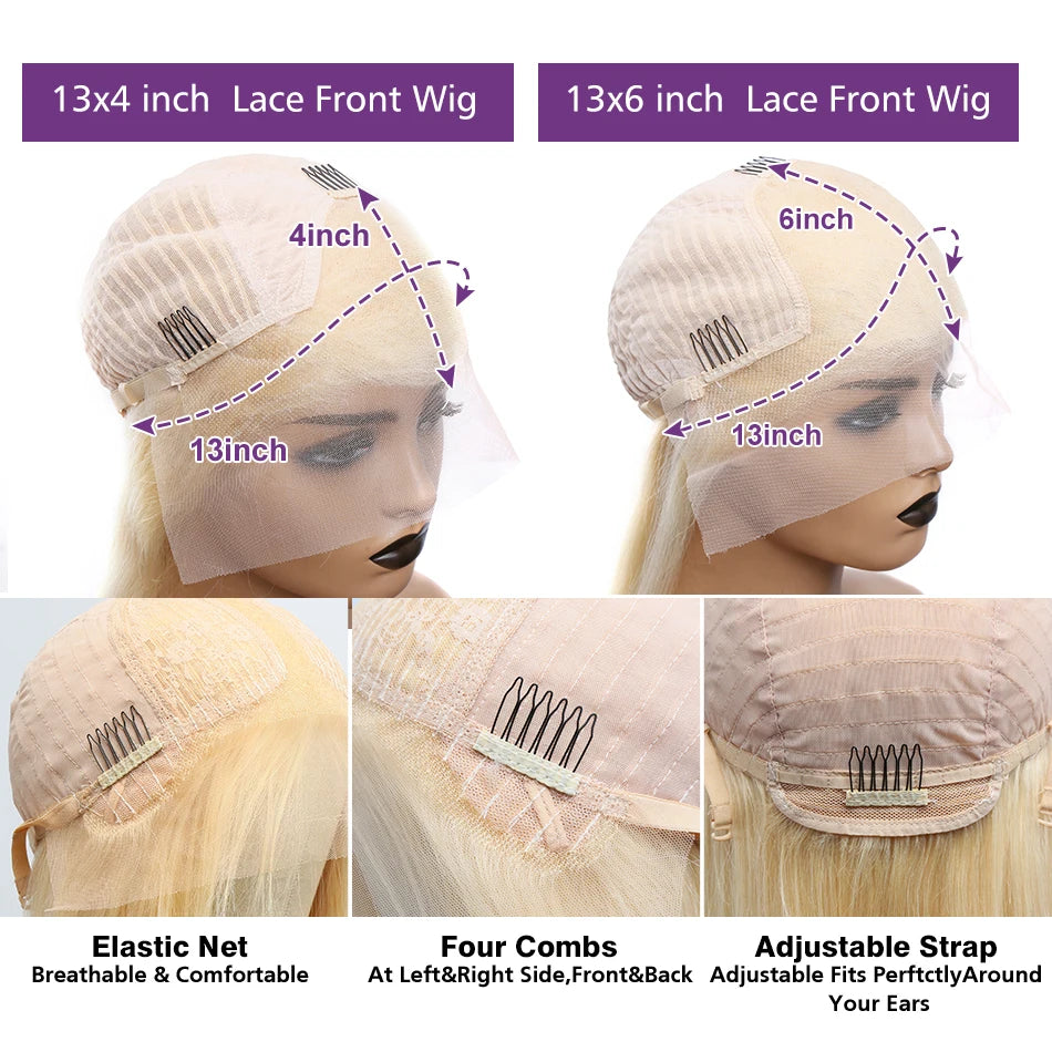 Deep Wave 613 Blonde Transparent Lace Frontal Wig Human Hair Wig