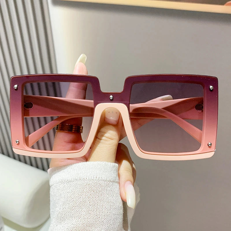 New Oversize Square Retro Gradient Sunglasses