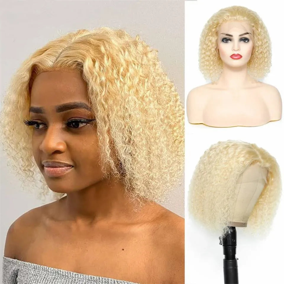 613 Blonde Bob Lace Front Human Hair Wig Preplucked