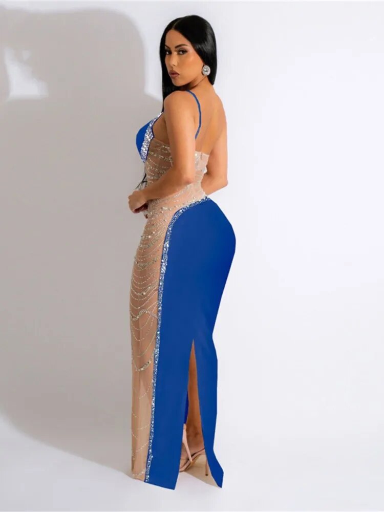 One Shoulder Maxi Evening Dress