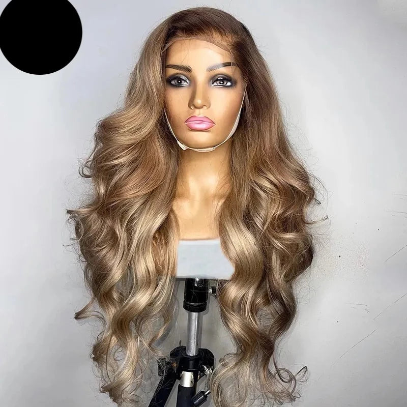 Ombre Transparent Lace Front Human Hair Body Wave Ash Blonde Pre-Plucked