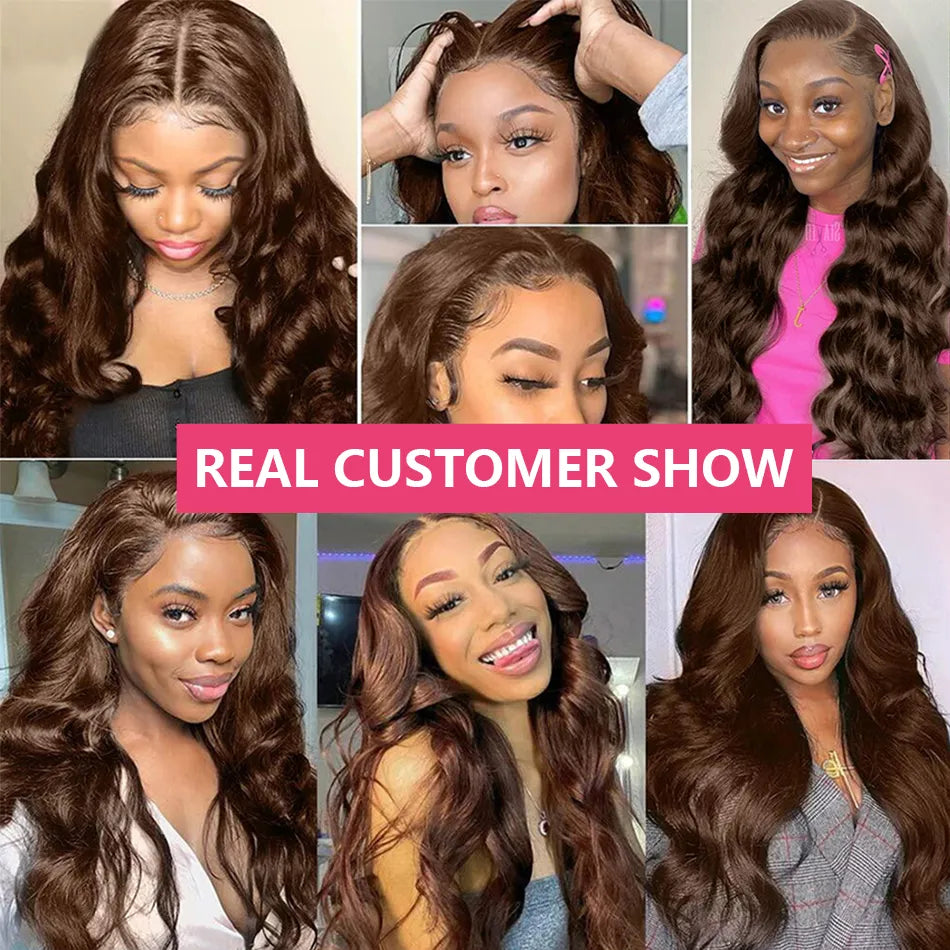 HD Brown Body Wave Lace Front Wig
