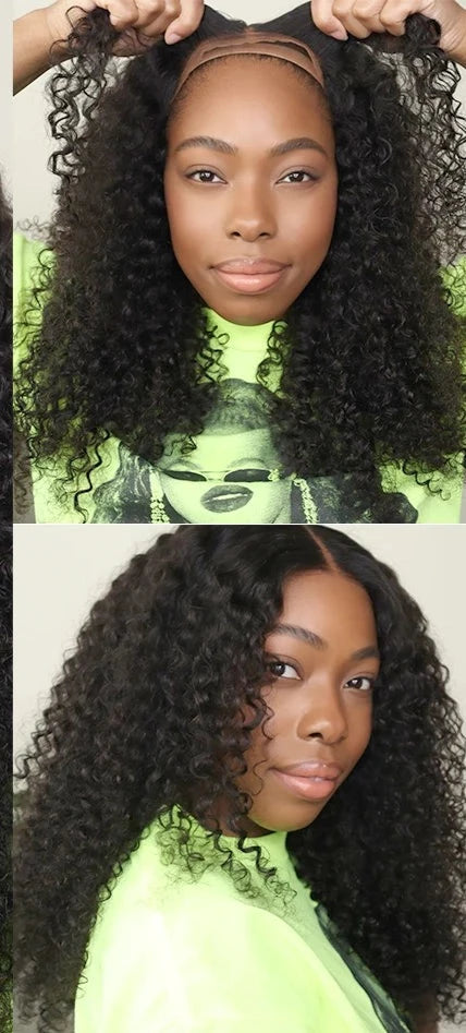 Wear Go Wig Pre Cut Mongolian Kinky Curly HD Lace Human Wig