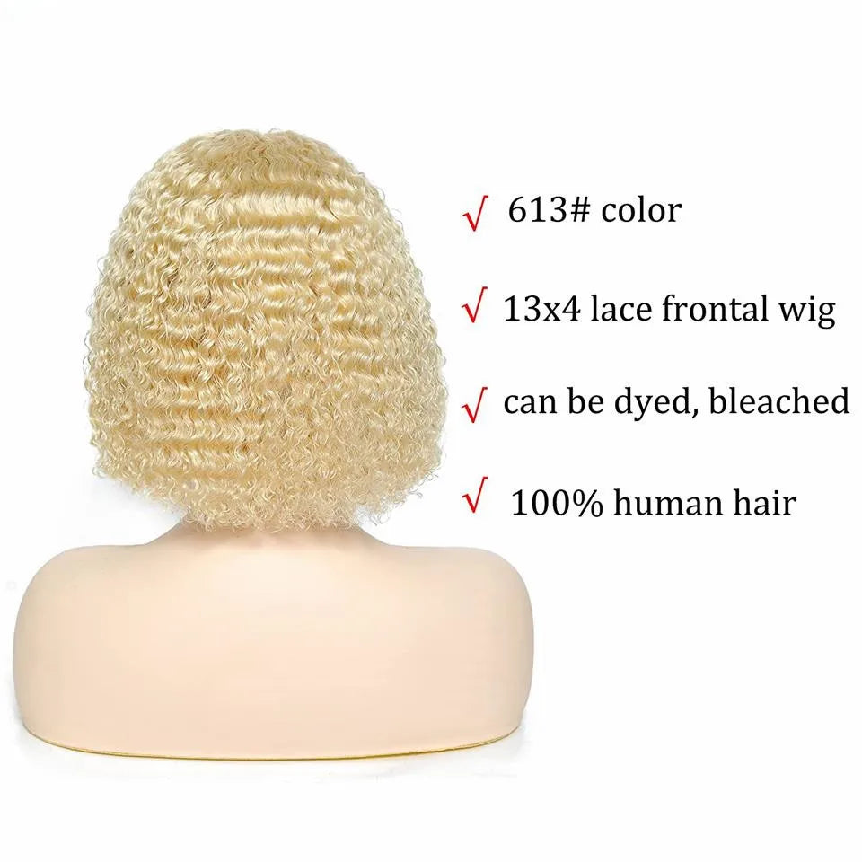 613 Blonde Bob Lace Front Human Hair Wig Preplucked