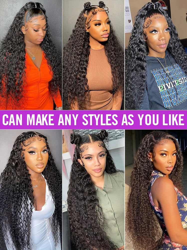 Brazilian Deep Wave HD Lace Frontal Wig Human Hair Pre Plucked