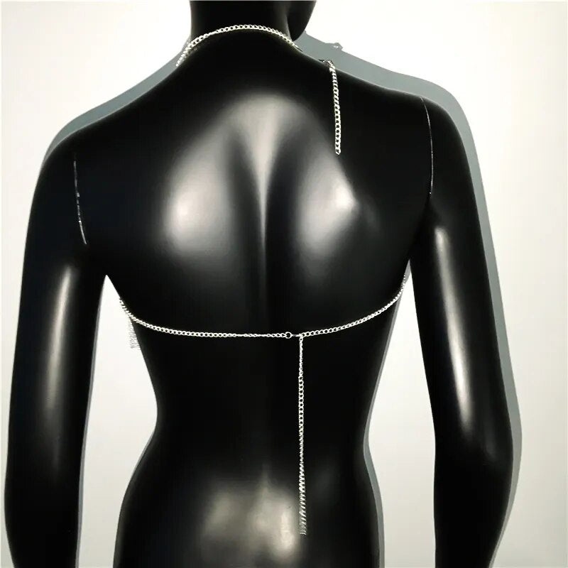Women Halter Rhinestone Top