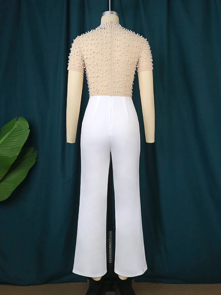 Women Jumpsuit See Through Sexy Wide Leg