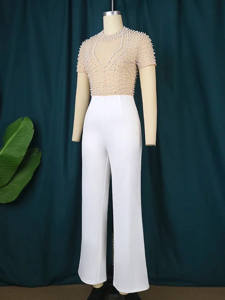 Women Jumpsuit See Through Sexy Wide Leg