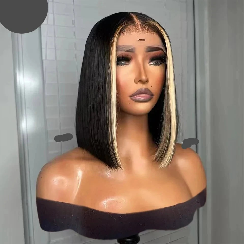 Bob Wig With Baby Hair Transparent Lace Straight Human Hair Wig