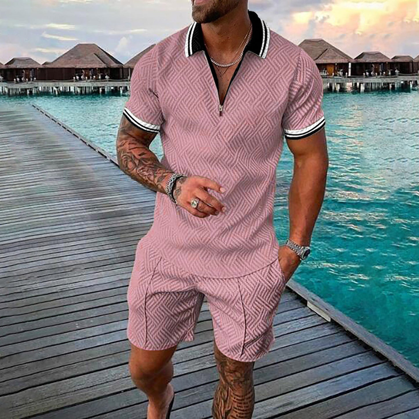Flame Pattern Spot 3D Printed Short Suit