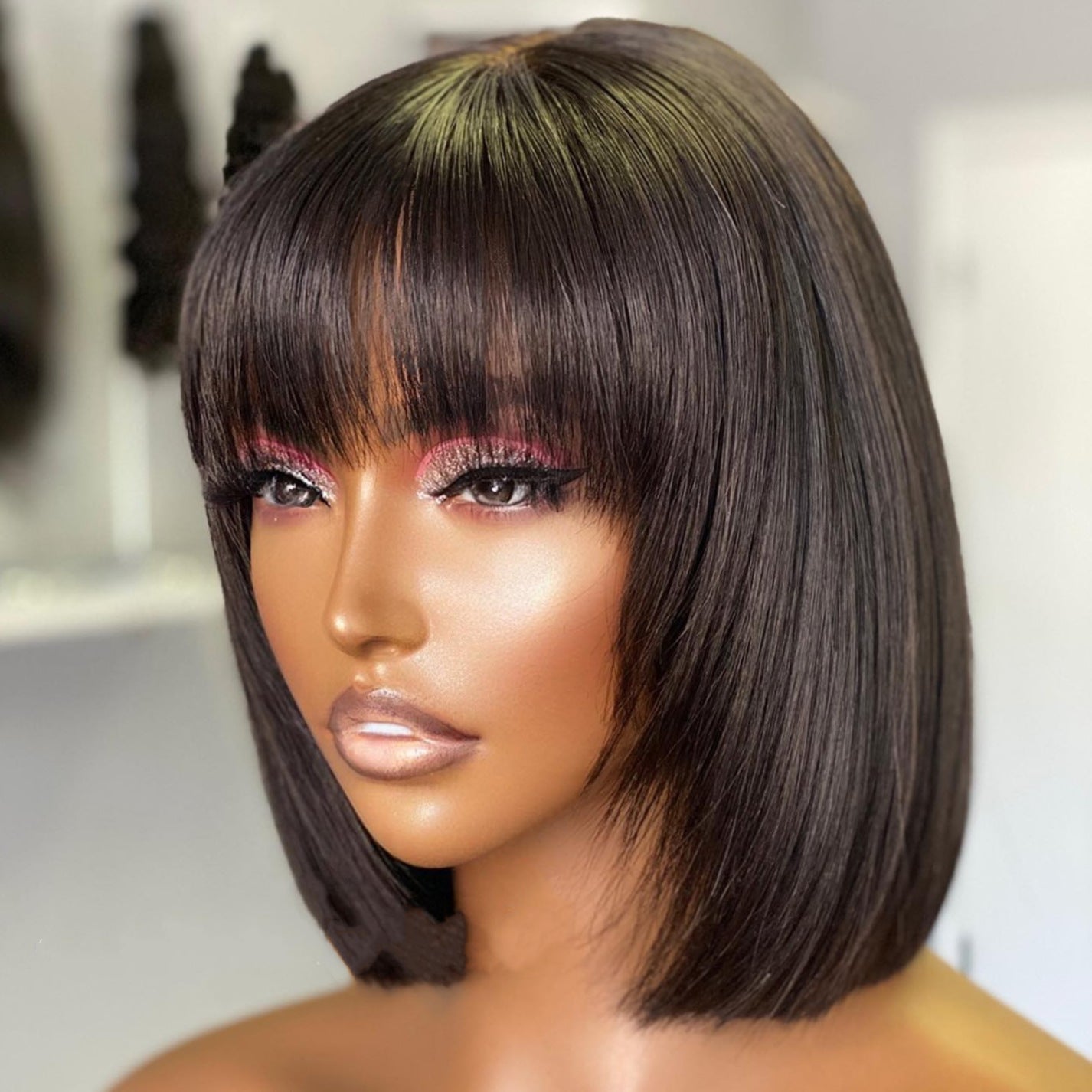 Bob Human Hair Wig With Bang